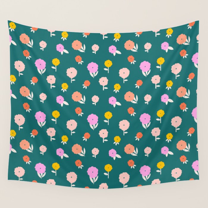 Holiday Blooms Pattern Wall Tapestry Gallery Image 4
