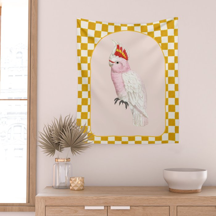 Pink Cockatoo Wall Tapestry Gallery Image 2