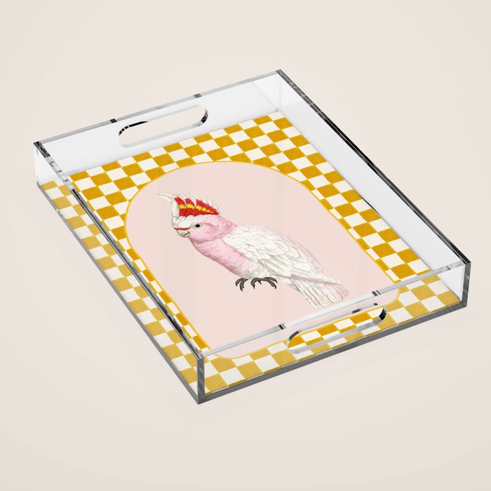 Pink Cockatoo Acrylic Tray Gallery Image 1