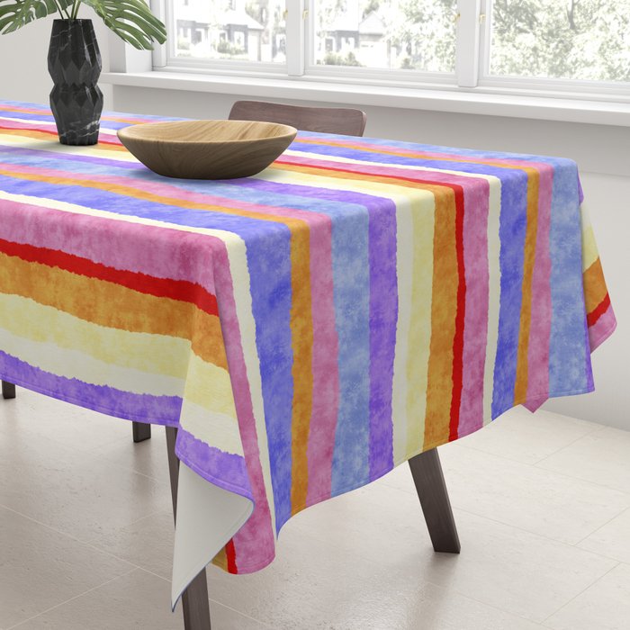 Colorful tye&die stripes Tablecloth Gallery Image 3