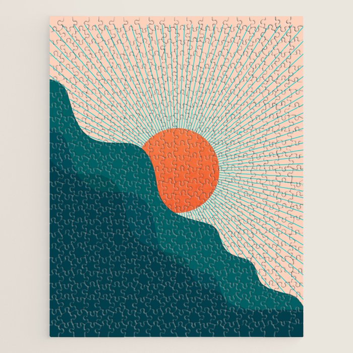 Abstraction_NEW_SUNLIGHT_MOUNTAINS_SHINE_POP_ART_M1209A Jigsaw Puzzle Gallery Image 1