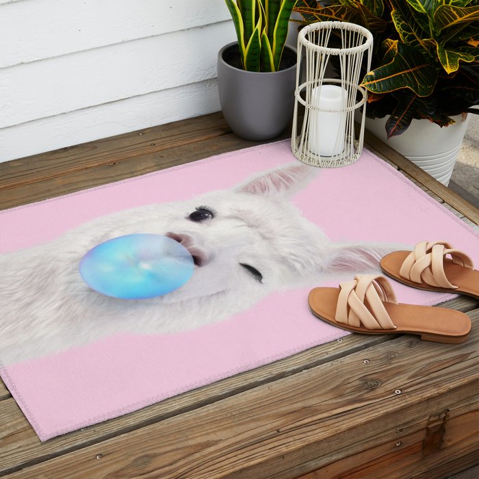BUBBLEGUM LLAMA Outdoor Rug Gallery Image 2