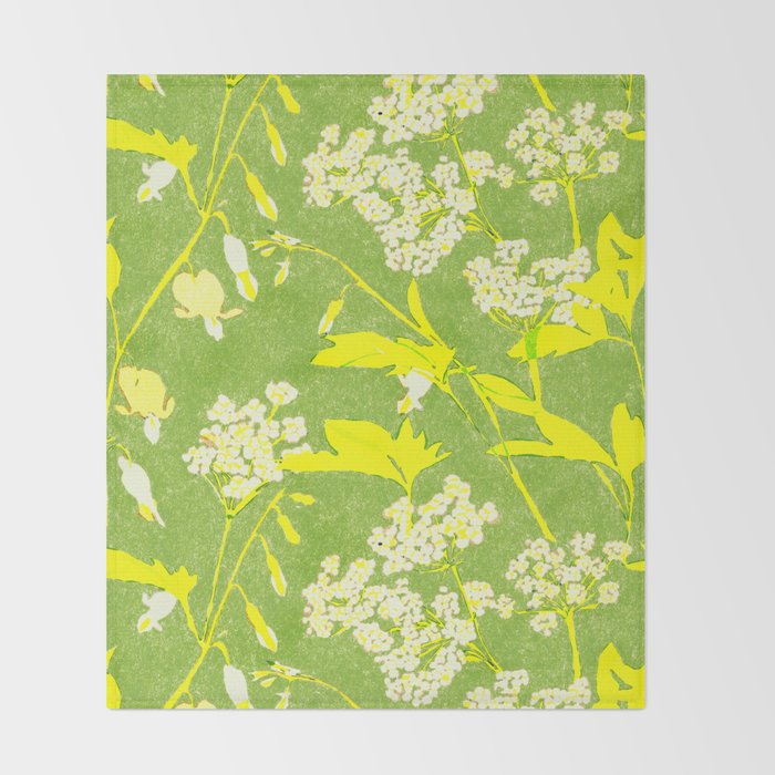 Snowdrop (green) Throw Blanket Gallery Image 2