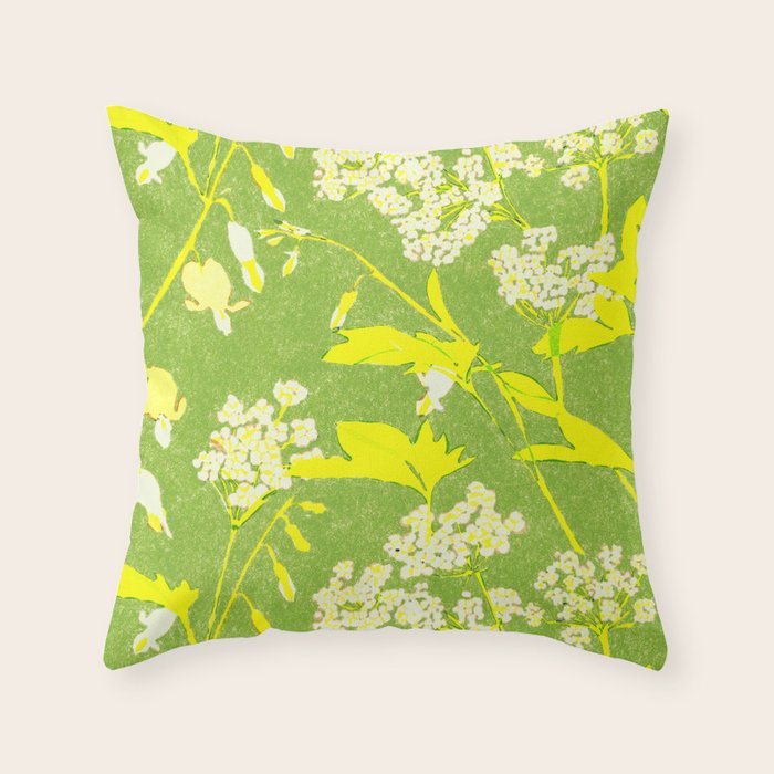 Snowdrop (green) Throw Pillow Gallery Image 6