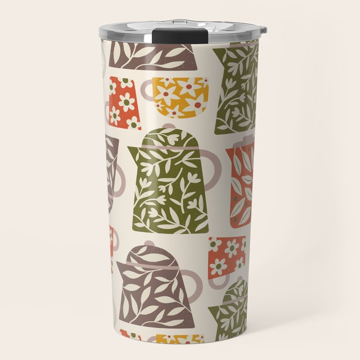 Buongiorno Retro Floral Coffee Travel Mug Gallery Image 1