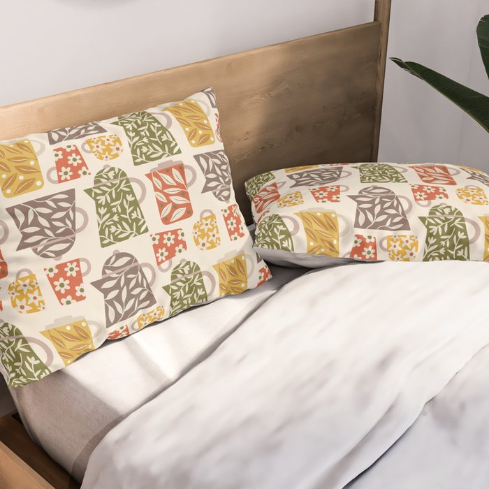Buongiorno Retro Floral Coffee Pillow Sham Gallery Image 2
