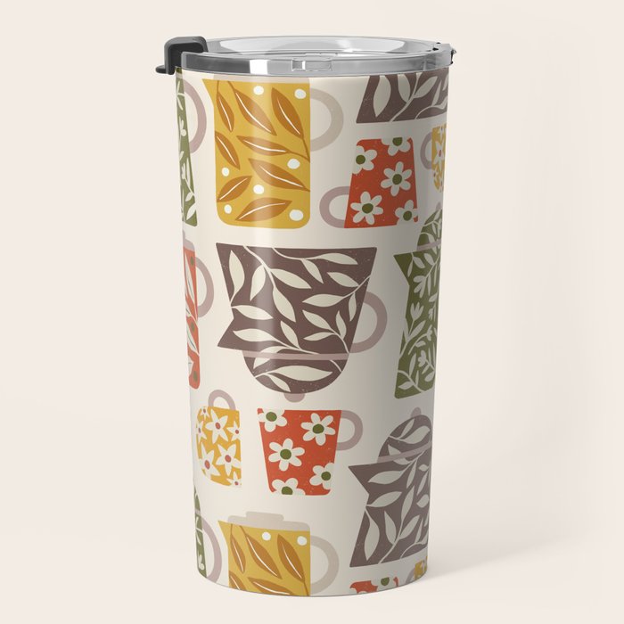 Buongiorno Retro Floral Coffee Travel Mug Gallery Image 3
