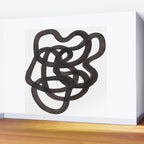 'Ink Memories' Minimalist Ink Line Drawing Abstract Black Brush Strokes Modern Funky Maze by Ejaaz Haniff Wall Mural Gallery Image 2