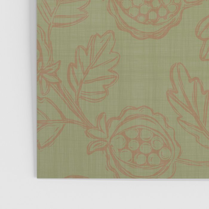 Block Print Pomegranate in Olive Poster Gallery Image 3