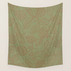 Block Print Pomegranate in Olive Wall Tapestry Gallery Image 4