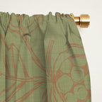 Block Print Pomegranate in Olive Window Curtain Gallery Image 2