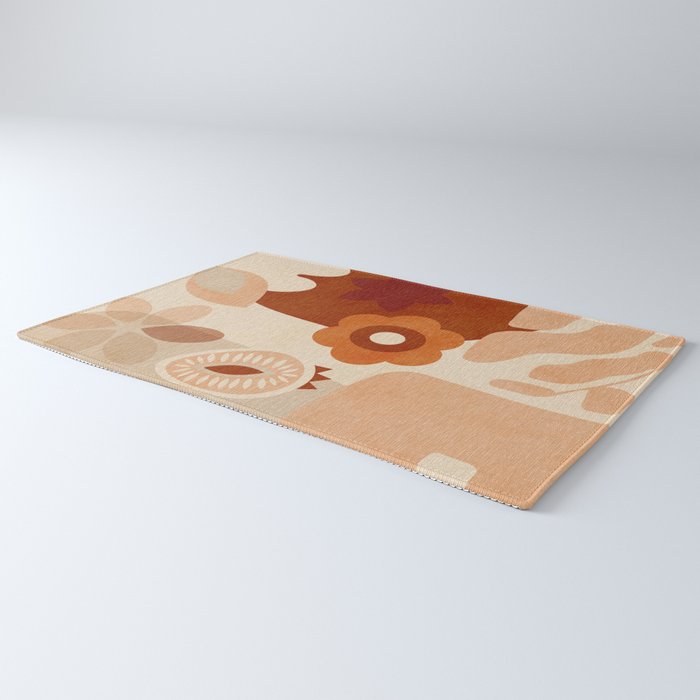 abstract retro shapes earthy organic Rug Gallery Image 3