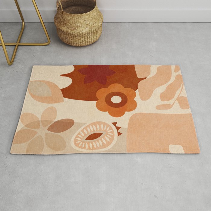 abstract retro shapes earthy organic Rug Gallery Image 1