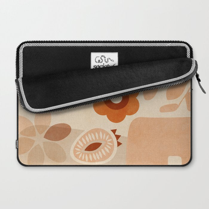 abstract retro shapes earthy organic Laptop Sleeve Gallery Image 2