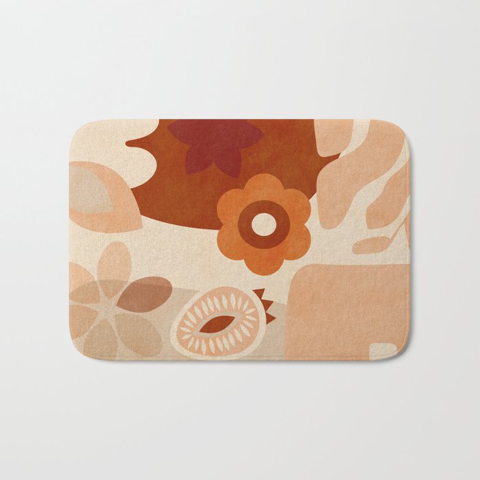 abstract retro shapes earthy organic Bath Mat Gallery Image 1