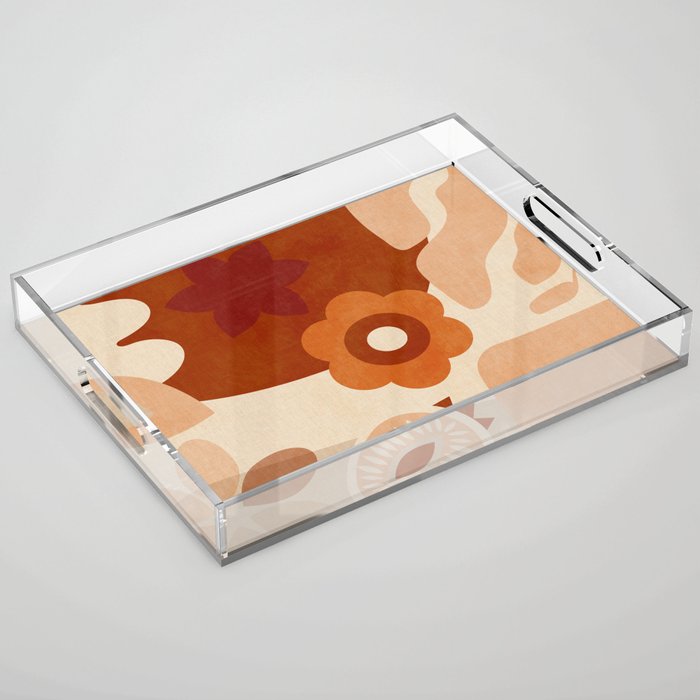 abstract retro shapes earthy organic Acrylic Tray Gallery Image 1