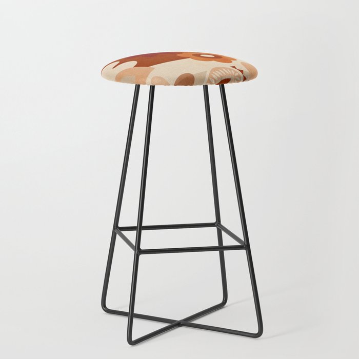 abstract retro shapes earthy organic Stool Gallery Image 1