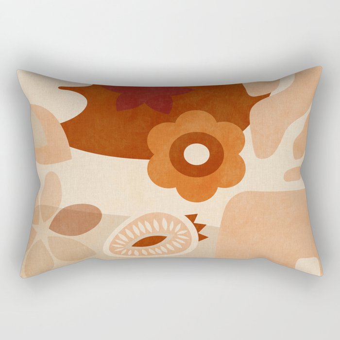 abstract retro shapes earthy organic Rectangular Pillow Gallery Image 1