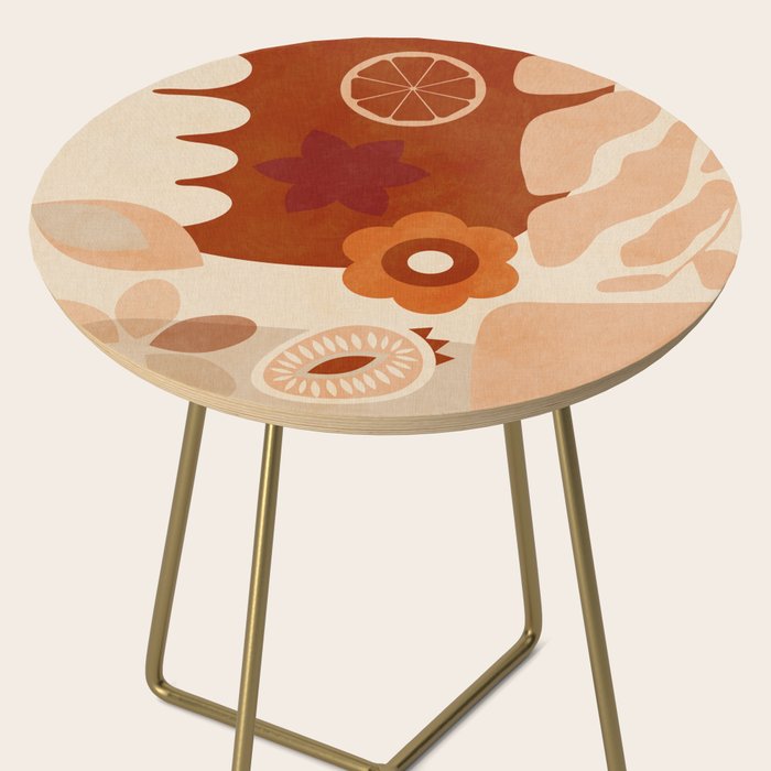 abstract retro shapes earthy organic Side Table Gallery Image 2