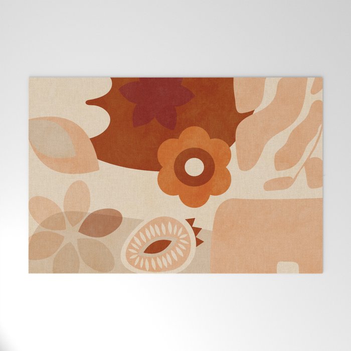 abstract retro shapes earthy organic Welcome Mat Gallery Image 1