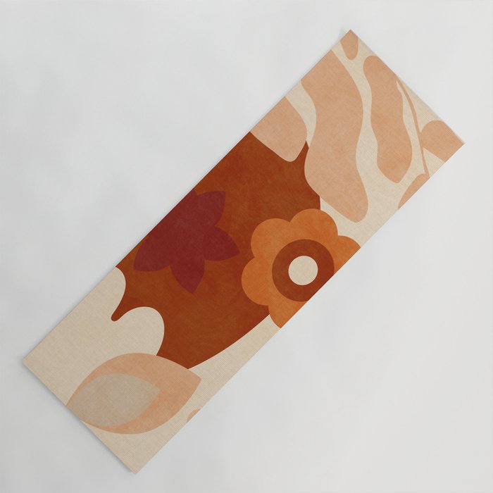 abstract retro shapes earthy organic Yoga Mat Gallery Image 1