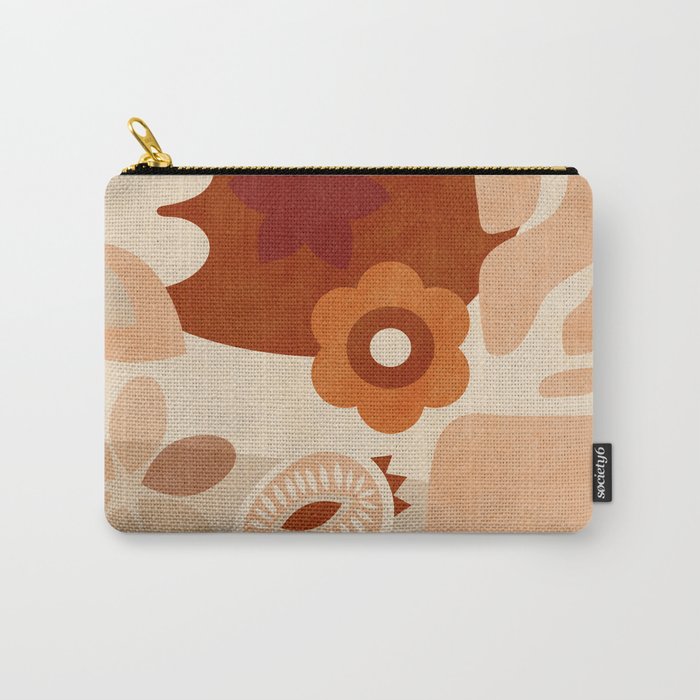 abstract retro shapes earthy organic Carry All Pouch Gallery Image 1