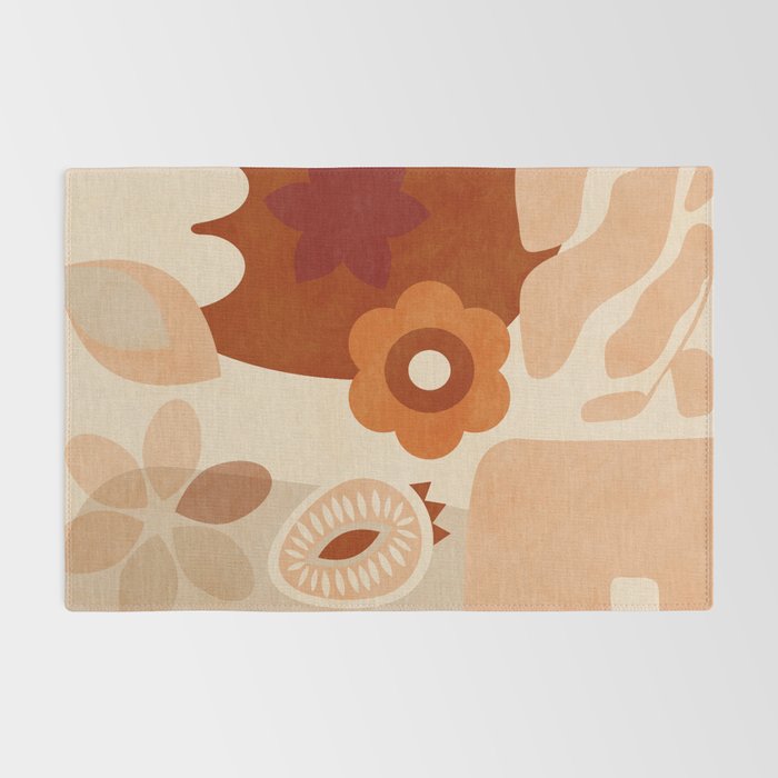 abstract retro shapes earthy organic Rug Gallery Image 2