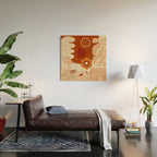 abstract retro shapes earthy organic Wood Wall Art Gallery Image 2