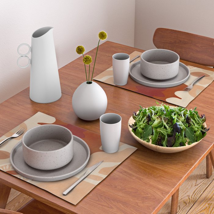 abstract retro shapes earthy organic Placemat Gallery Image 2
