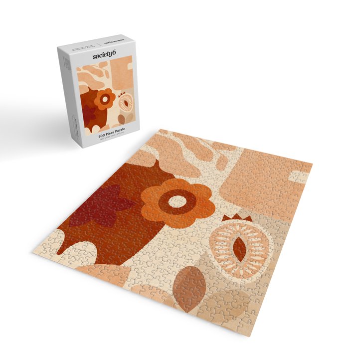 abstract retro shapes earthy organic Jigsaw Puzzle Gallery Image 2