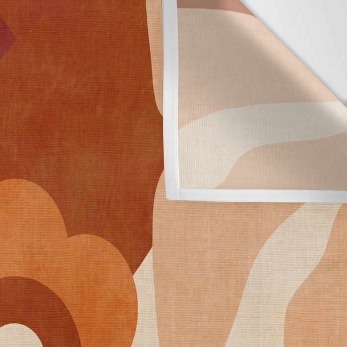 abstract retro shapes earthy organic Wall Tapestry Gallery Image 3