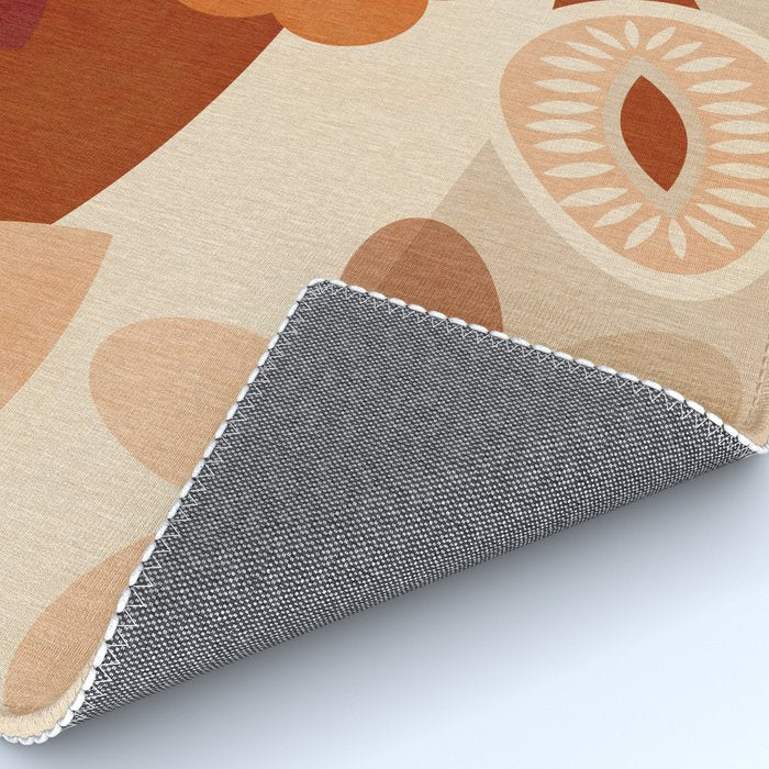 abstract retro shapes earthy organic Rug Gallery Image 4