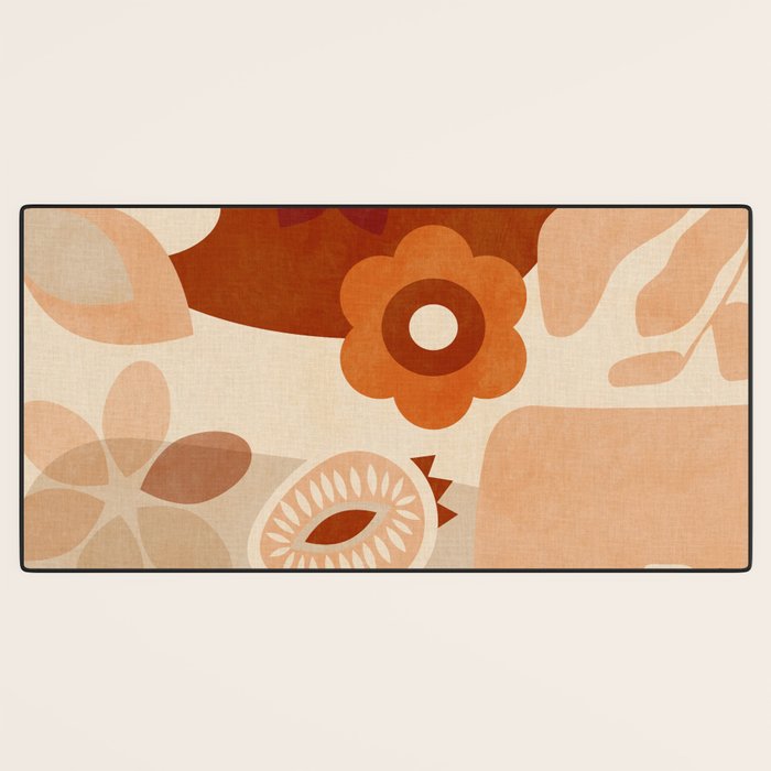 abstract retro shapes earthy organic Desk Mat Gallery Image 3