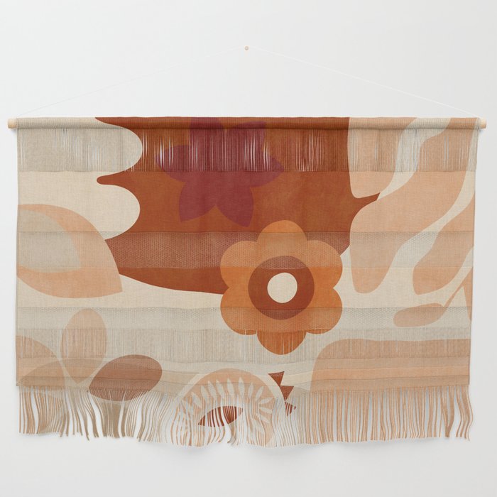 abstract retro shapes earthy organic Wall Hanging Gallery Image 1
