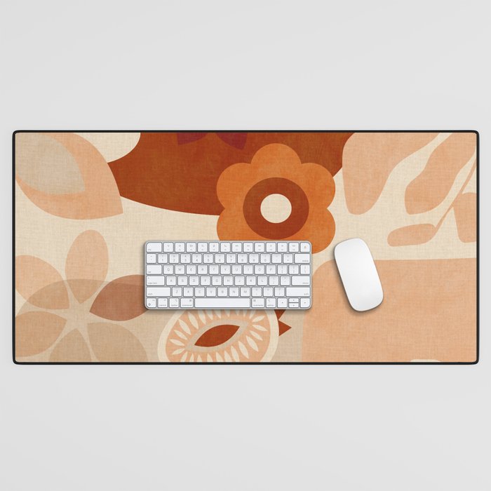 abstract retro shapes earthy organic Desk Mat Gallery Image 1