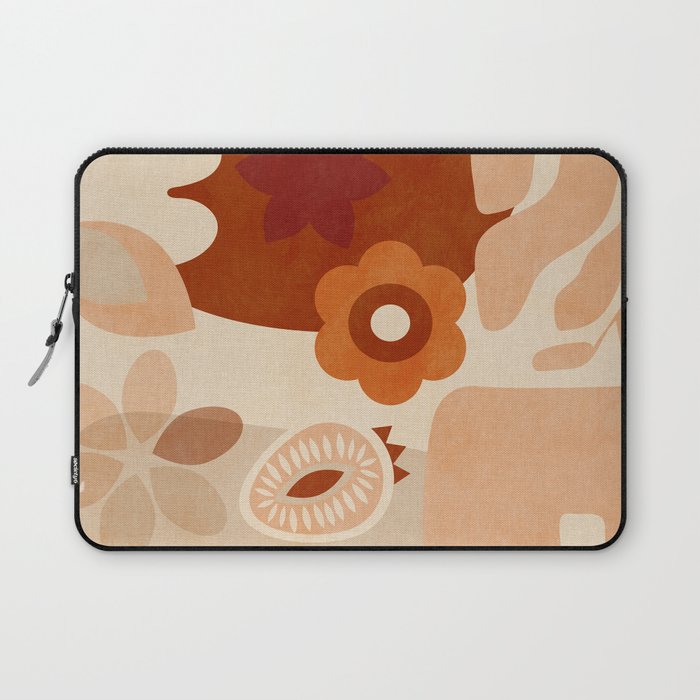 abstract retro shapes earthy organic Laptop Sleeve Gallery Image 1