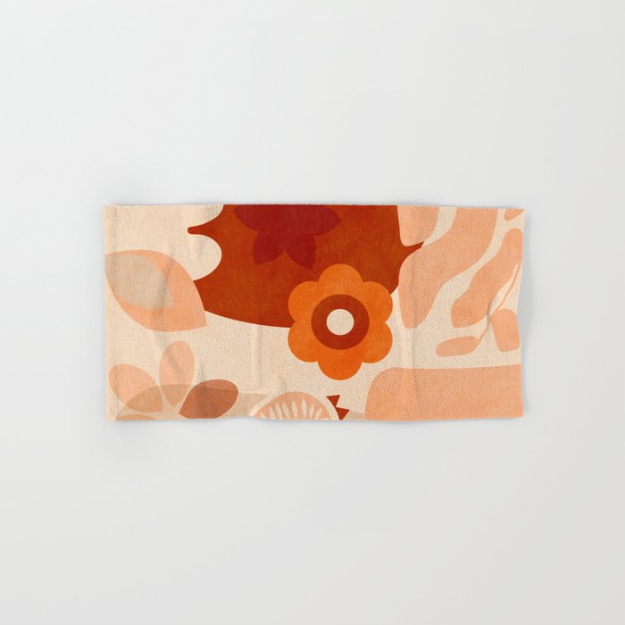 abstract retro shapes earthy organic Bath Towel Gallery Image 1