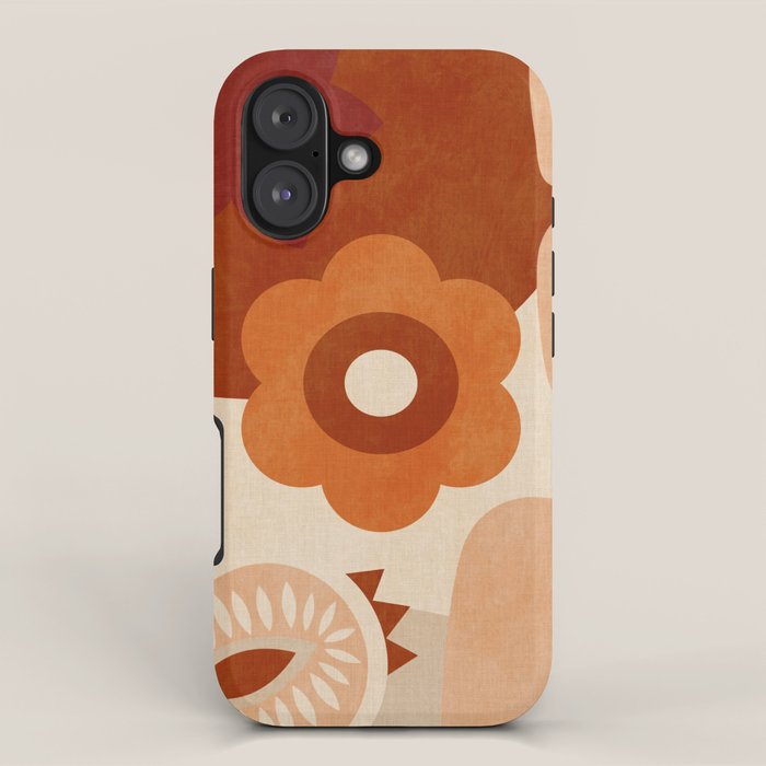 abstract retro shapes earthy organic iPhone Case Gallery Image 1