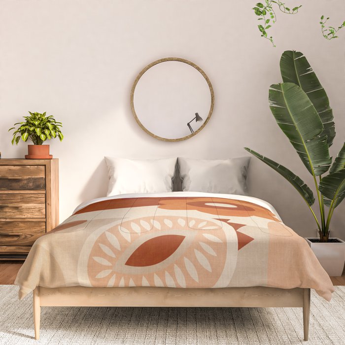 abstract retro shapes earthy organic Comforter Gallery Image 3
