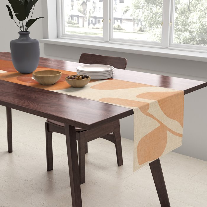 abstract retro shapes earthy organic Table Runner Gallery Image 2