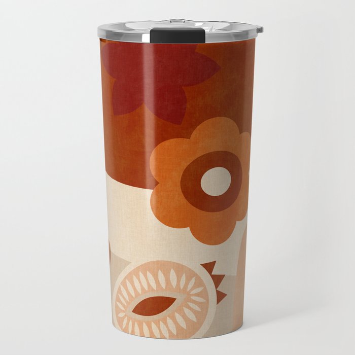 abstract retro shapes earthy organic Travel Mug Gallery Image 1