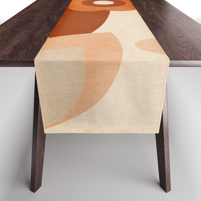 abstract retro shapes earthy organic Table Runner Gallery Image 1