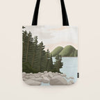 Acadia National Park, Maine, illustrated Tote Bag Gallery Image 1