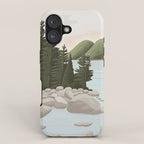 Acadia National Park, Maine, illustrated iPhone Case Gallery Image 1