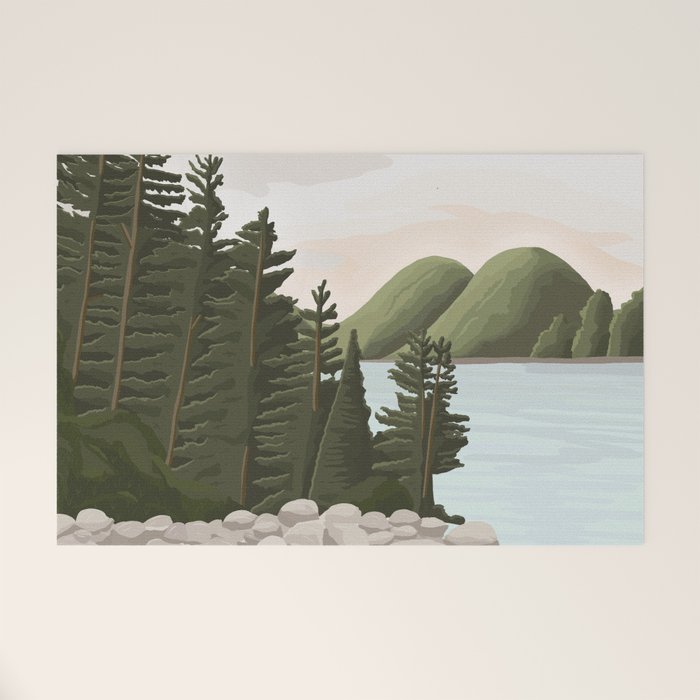 Acadia National Park, Maine, illustrated Welcome Mat Gallery Image 1