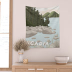 Acadia National Park, Maine, illustrated Wall Tapestry Gallery Image 2