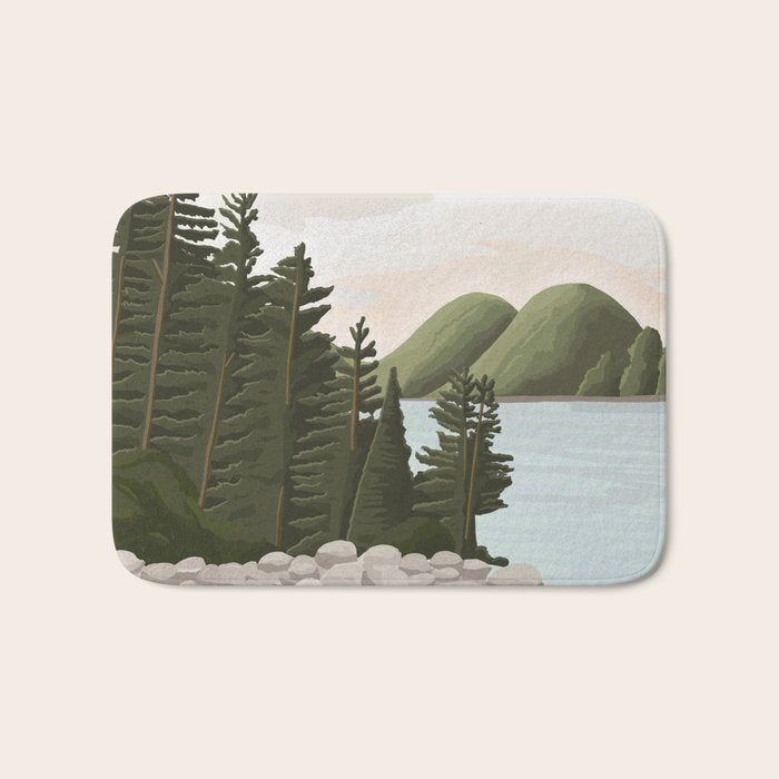 Acadia National Park, Maine, illustrated Bath Mat Gallery Image 1