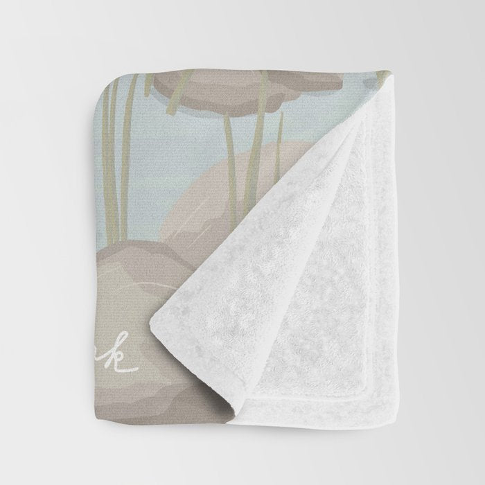 Acadia National Park, Maine, illustrated Throw Blanket Gallery Image 3