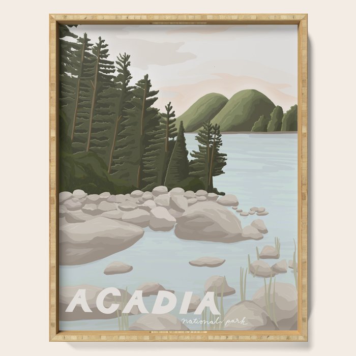 Acadia National Park, Maine, illustrated Serving Tray Gallery Image 1