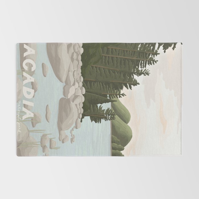 Acadia National Park, Maine, illustrated Rug Gallery Image 2